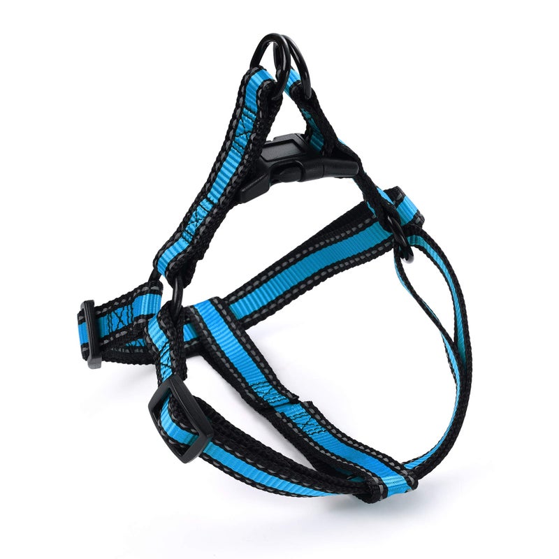 Mile High Life Night Reflective Double Adjustable Band Nylon Small Puppy Pet Dog Combo Collar Leash and Harness Set (Reflective Edge Blue, Small (Pack of 3)) - Image 4